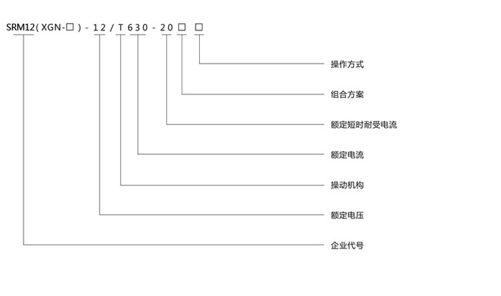 式电气开关设备型号示意图